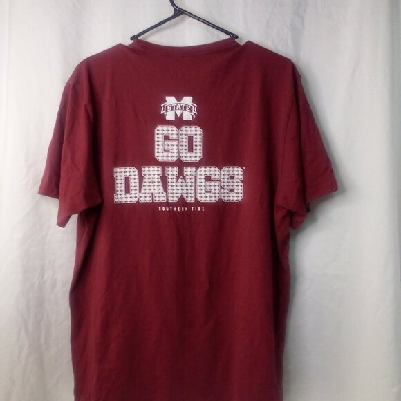 Southern Tide Mississippi State Shirt XL Go Dawgs Short Sleeve Pocket Red - Picture 11 of 14